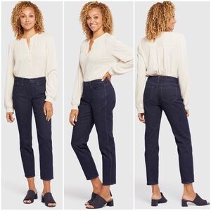 •NYDJ•‎ Stella Tapered Ankle Jeans in Rinse Dark Wash Size 4 Lift Tuck